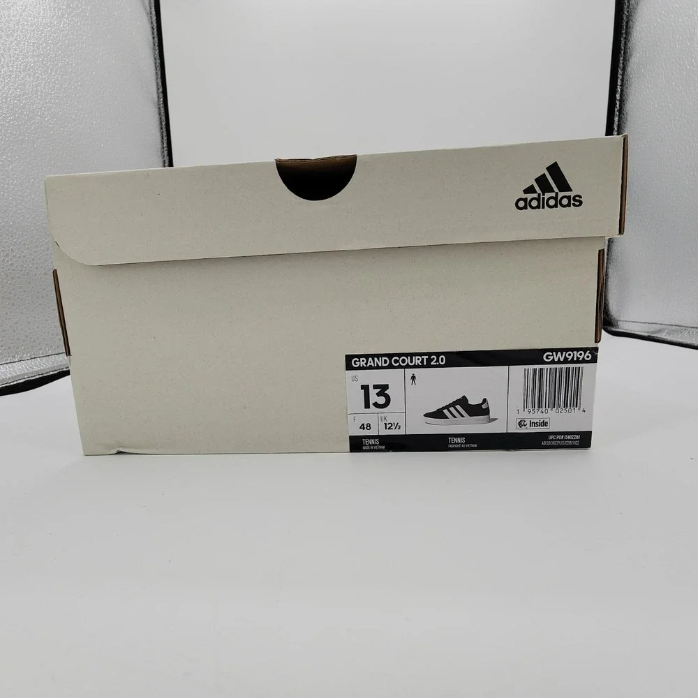 Adidas‎ Grand Court 2.0 Shoes Mens 13 Core Black Cloud White Sneaker NEW in Box